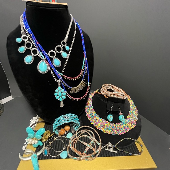 Turquoise and Silver Jewelry Lot - Picture 2 of 13